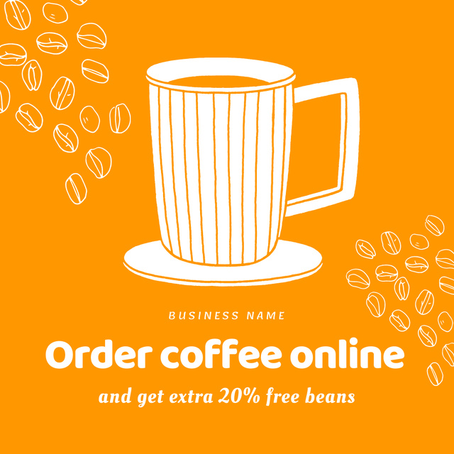 Ontwerpsjabloon van Animated Post van Roasted Coffee Beans with Cup of Coffee