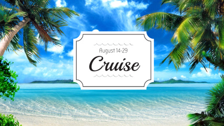 Summer Trip Offer Palm Trees by Sea FB event cover Design Template