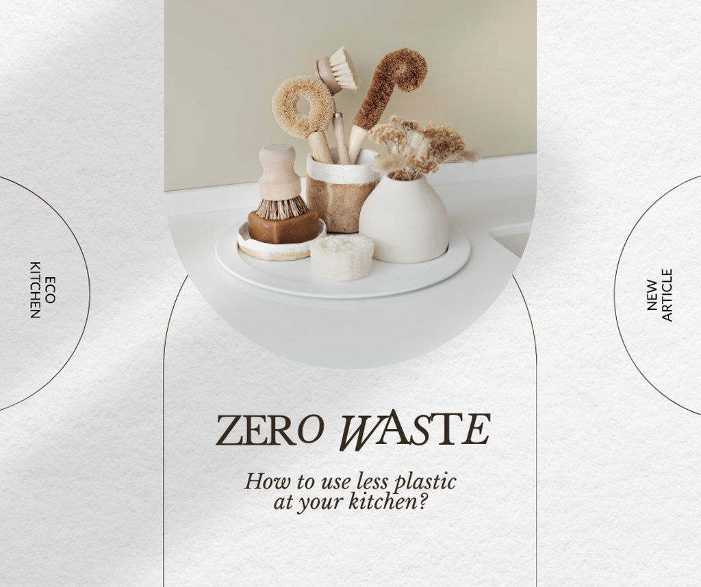 Ontwerpsjabloon van Facebook van Zero Waste Concept with Eco Bathroom Accessories