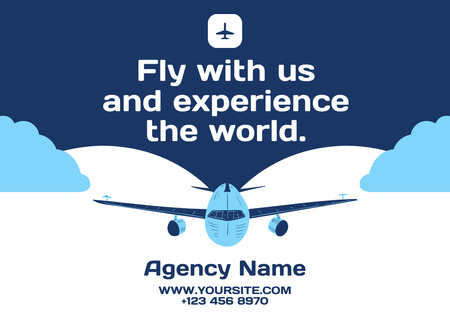Travel Agency's Flights Offer Card Design Template