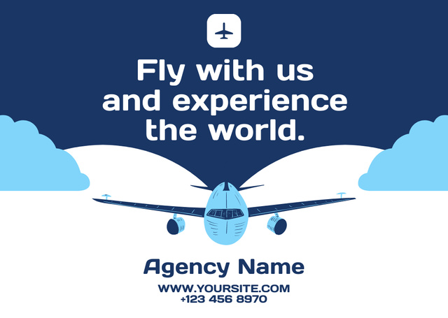 Travel Agency's Flights Offer Card Tasarım Şablonu