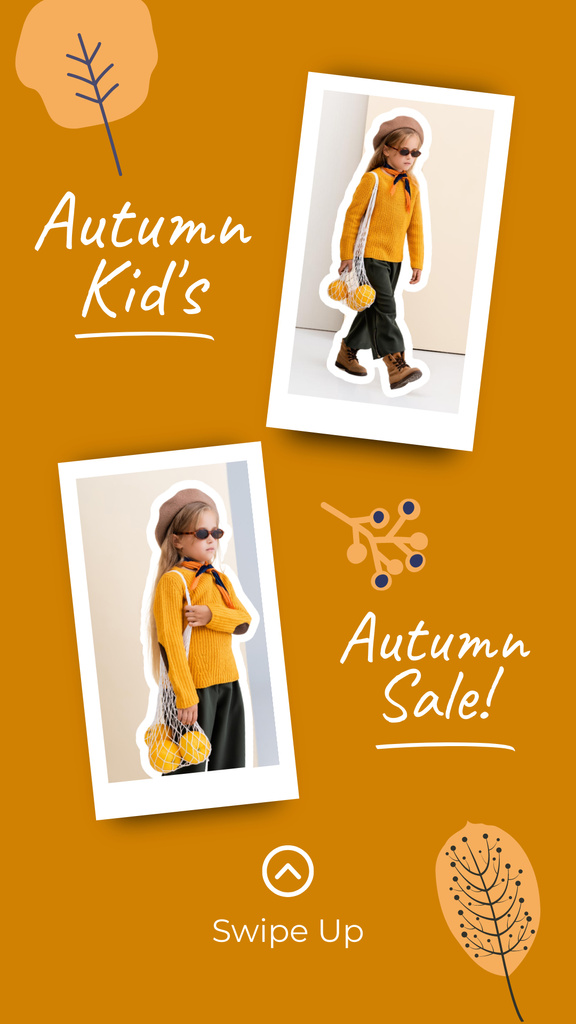 Kid`s Autumn Sale Instagram Story Design Template