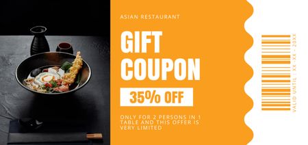 Discount Voucher from Asian Restaurant Coupon Din Large Design Template