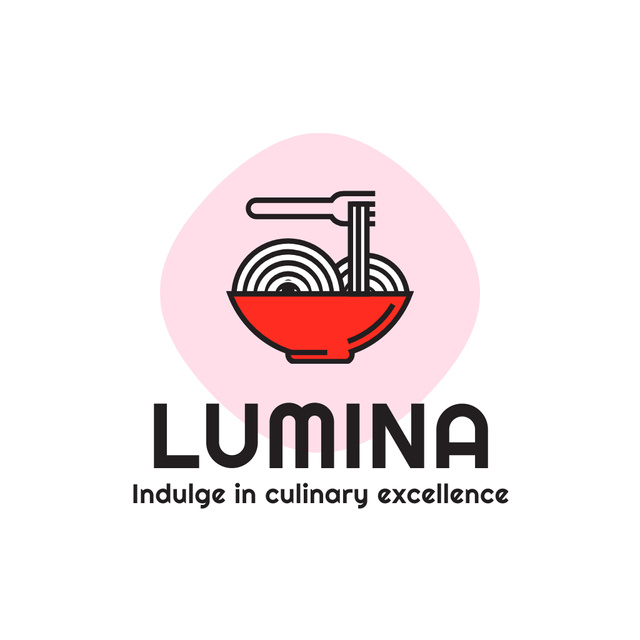 Designvorlage Yummy Noodles In Restaurant Offer With Slogan für Animated Logo