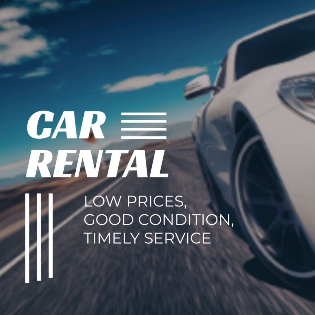 Car Rental Offer Square 65x65mm – шаблон для дизайна
