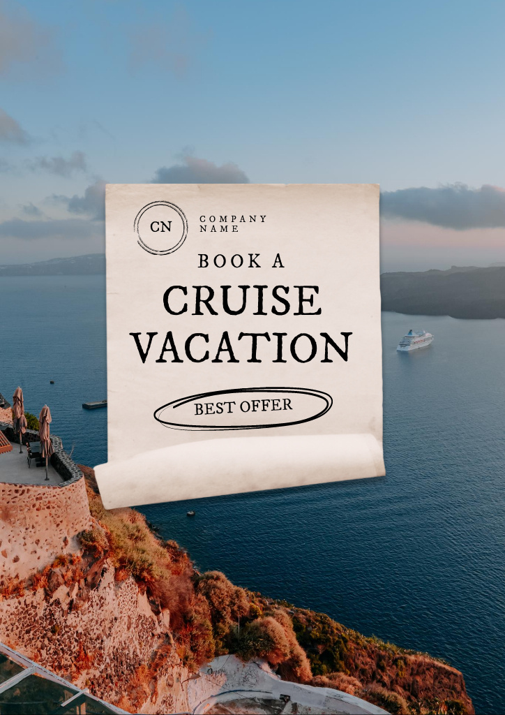 Cruise Trips Offer with Sea View Flyer A4 – шаблон для дизайну