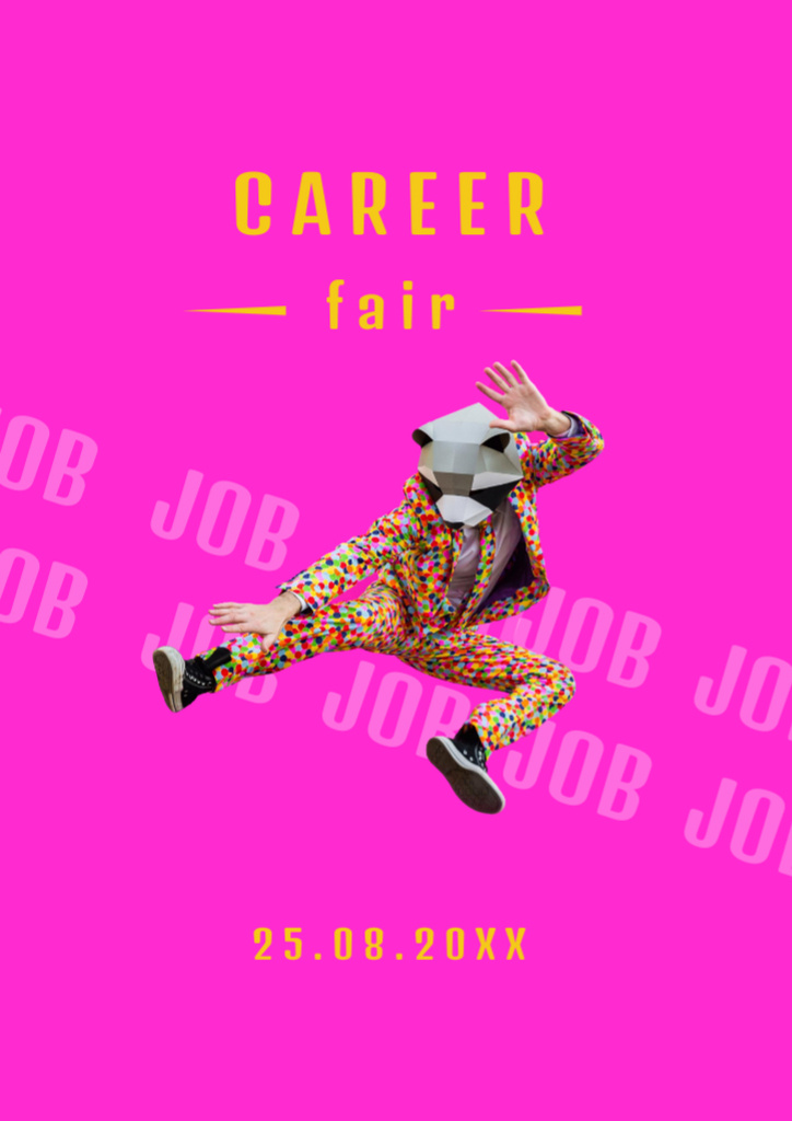 Template di design Career Fair Announcement with Funny Man Flyer A4