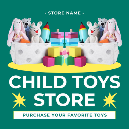 Designvorlage Verkauf verschiedener Kinderspielzeuge für Instagram AD