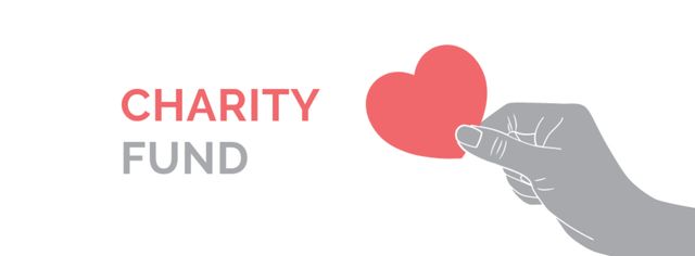 Plantilla de diseño de Charity Fund Ad with Heart in Hand Facebook cover 