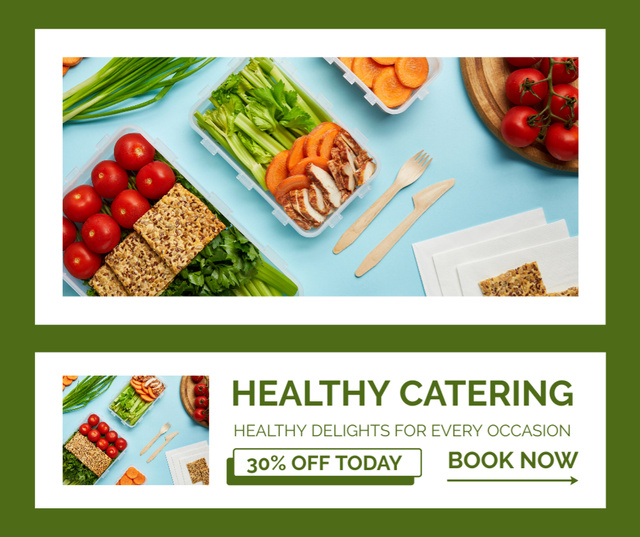 Discount of Day on Catering Dishes for Healthy Eating Facebook Design Template