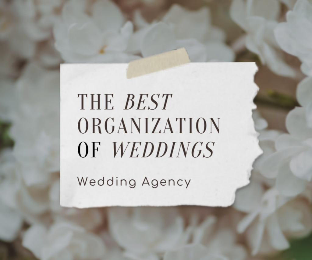 Designvorlage Offer of Best Wedding Organization für Medium Rectangle