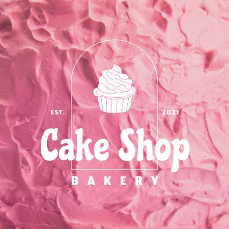 Bakery Ad with Cute Cupcake Logo Modelo de Design