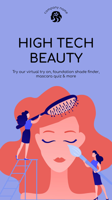 Plantilla de diseño de High Tech Beauty Company Promotion With Services Mobile Presentation 