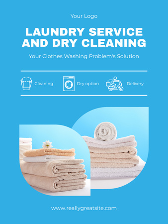 Platilla de diseño Offer of Laundry and Dry Cleaning Services Poster US