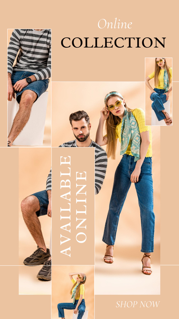 Summer Collection Ad with Young People Instagram Story Šablona návrhu