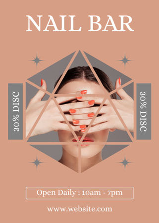 Modèle de visuel Female Hands with Red Nails Manicure - Flayer