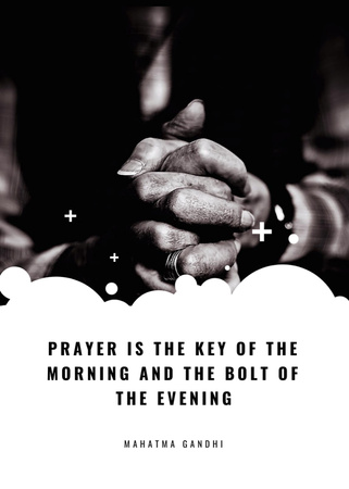 Ontwerpsjabloon van Postcard 5x7in Vertical van Hands Clasped In Religious Prayer
