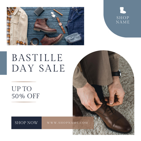 Bastille Day Sale For Formal Male Outfits Instagram Design Template
