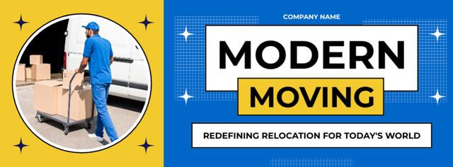 Designvorlage Services of Modern House Moving Ad für Facebook cover