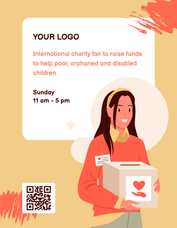 Plantilla de diseño de Charity Fair Announcement with Volunteer Flyer 8.5x11in 