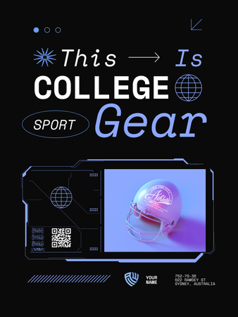 College Apparel and Merchandise Poster US Design Template