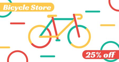 Απλή προσφορά από το κατάστημα ποδηλάτων Facebook AD Πρότυπο σχεδίασης