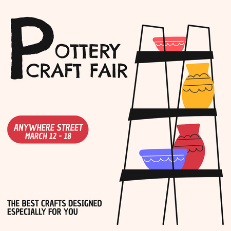 Platilla de diseño Pottery Exhibition Announcement with Bright Pottery Instagram
