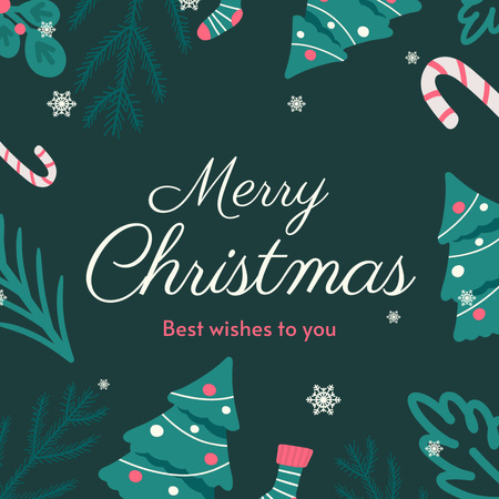 Designvorlage Cute Christmas Holiday Greeting für Instagram
