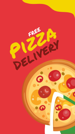 Designvorlage Pizza delivery service with tasty slice für Instagram Story