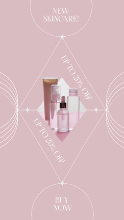 Plantilla de diseño de Natural Skincare Products Offer in Pink Instagram Story 