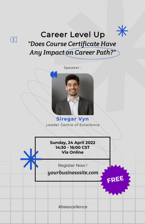 Career Level Up Courses Announcement Invitation 5.5x8.5in Design Template