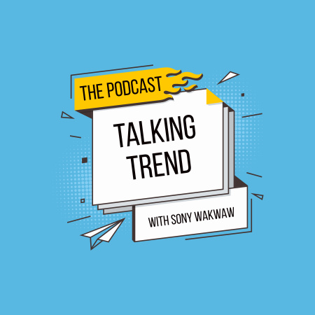 Plantilla de diseño de Podcast about Talking Trends  Podcast Cover 