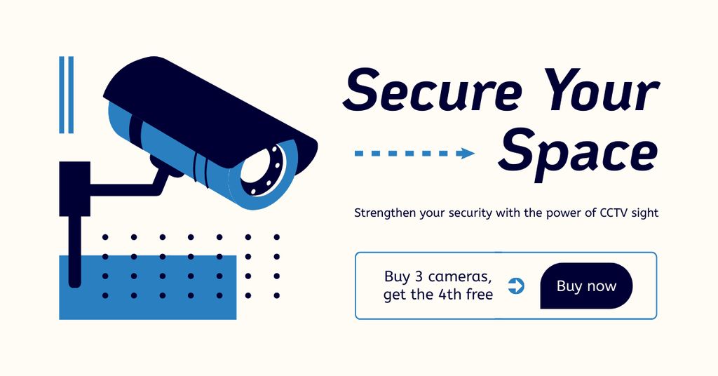 Designvorlage Secure Your Space with Surveillance Cameras für Facebook AD