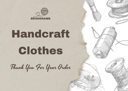 Platilla de diseño Handcraft Clothes Offer With Threads Card