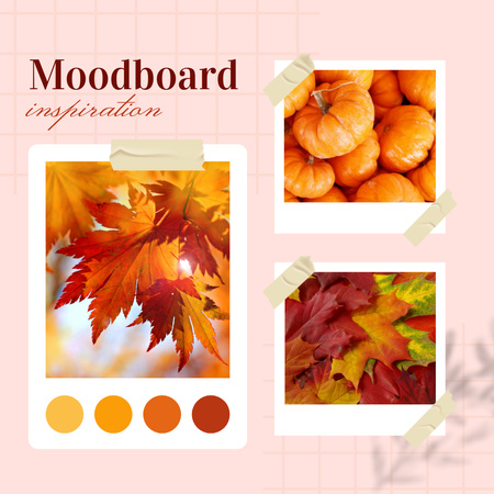 Autumn Inspiration with Leaves and Pumpkins Instagram Design Template