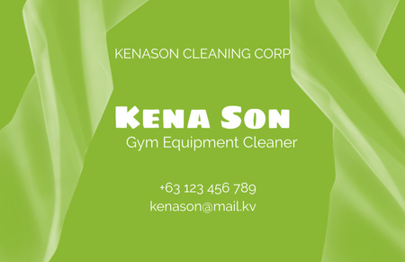 Gym Equipment Cleaner Contacts Business Card 85x55mm Design Template