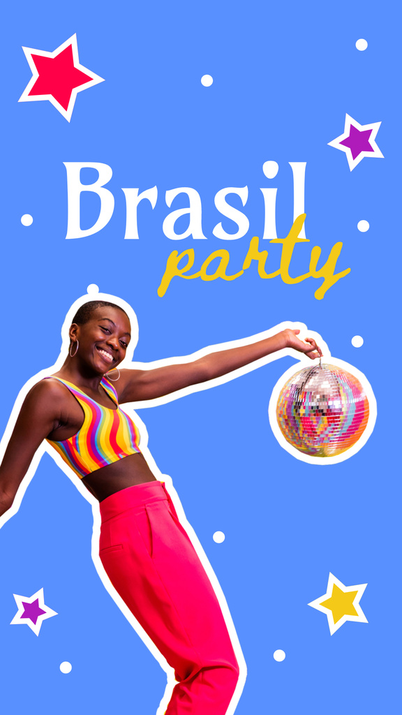 Brazilian Party Announcement Instagram Story Tasarım Şablonu
