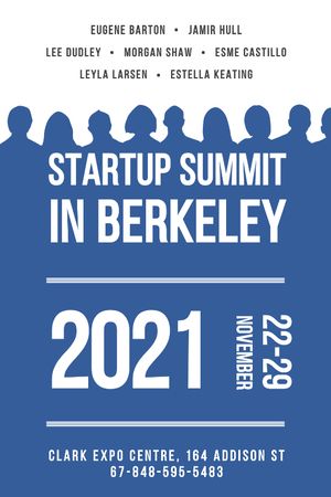 Startup Summit Announcement Businesspeople Silhouettes Tumblr Šablona návrhu