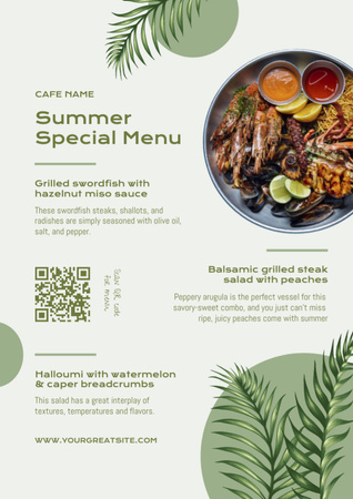 Green Summer Special Seasonal Dish Menu Design Template