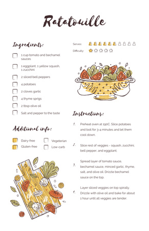 Ratatouille with Hands holding Dish Recipe Card – шаблон для дизайну