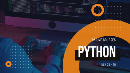Coding Online Courses Announcement FB event cover Tasarım Şablonu