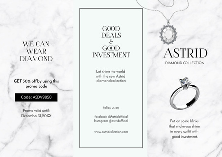 Designvorlage Diamond Jewelry Store Advertisement für Brochure