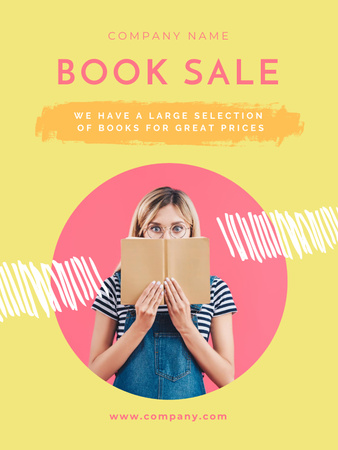 Book Sale Ad Poster US tervezősablon