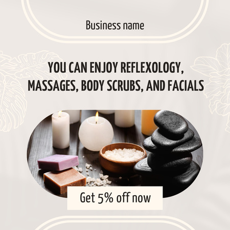 Spa Complex Offer with Candles Instagram Design Template