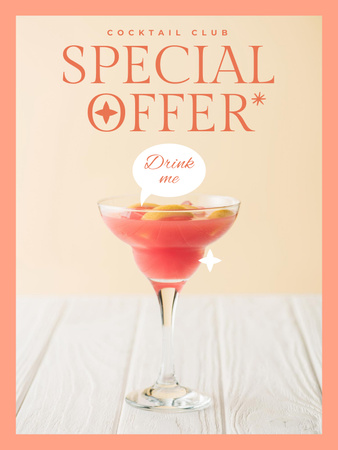 Special Offer of Tasty Cocktail Poster 36x48in Design Template