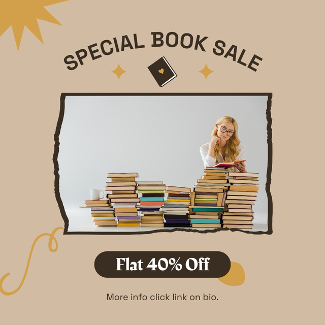 Fantastic Books Discount Ad Instagram tervezősablon