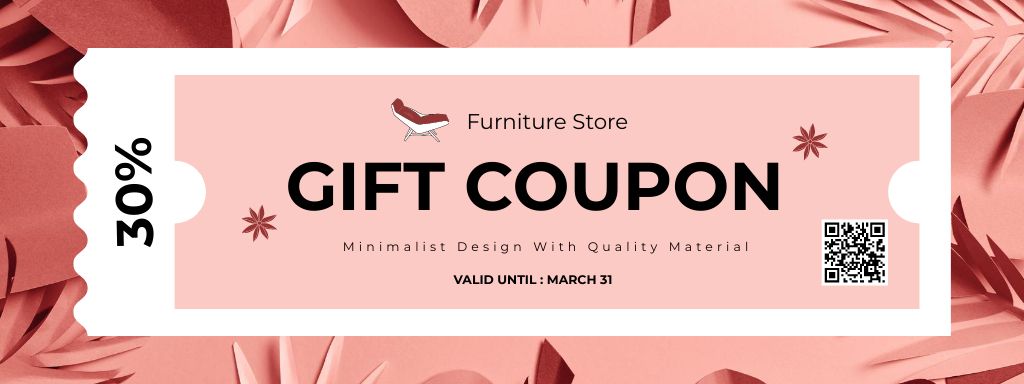 Furniture Store Coral Discount Coupon Modelo de Design