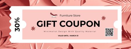 Furniture Store Coral Discount Coupon Design Template
