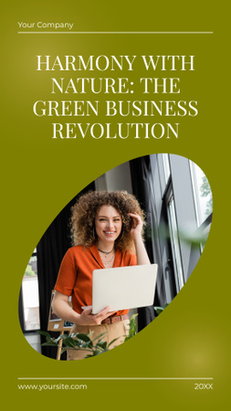 Template di design Giovani professionisti creano un business verde sostenibile Mobile Presentation