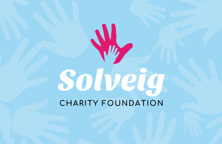 Charity Foundation Ad with Hands Silhouettes Business Card 85x55mm Design Template